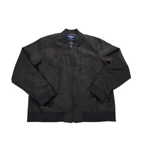 APT. 9 Men’s Bomber Jacket Large Black Zip Front Lined Casual Jacket